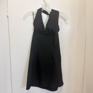 Divided Black Backless Dress